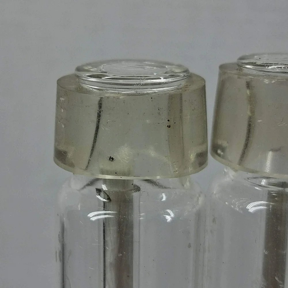 Vintage Glass Oil Fill Candles with Wicks Set of 2 Clear Everlasting Taper 11.5